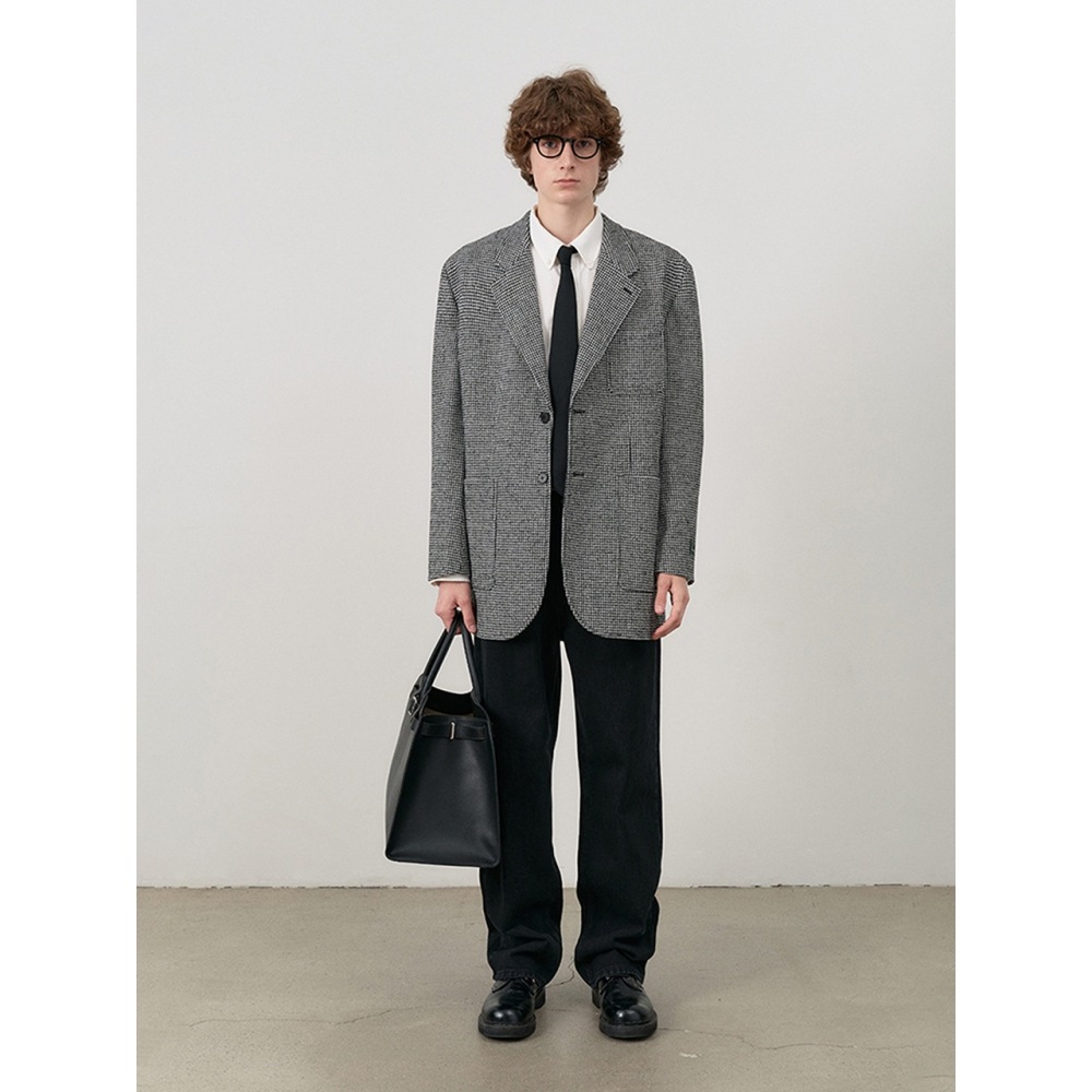 Dunst メンズユニセックスオーバーサイズウールブレザーブラックチェック M UDJA4C104BK 21,013円