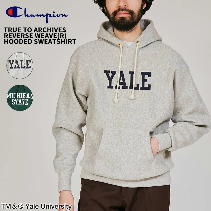 チャンピオン メンズ カレッジパーカー Champion リバースウィーブ(R) フーデッドスウェットシャツ TRUE TO ARCHIVES 裏起毛 C3-S122
