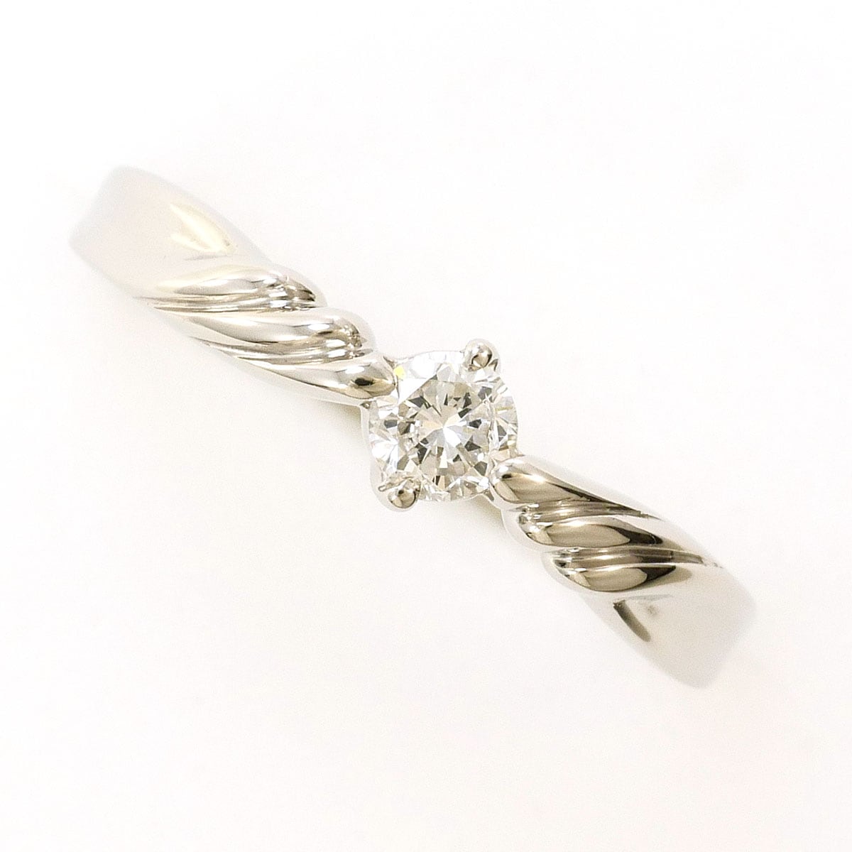 PT プラチナ リング・指輪 10.5号 ダイヤモンド 0.15ct 総重量約2.8g 中古