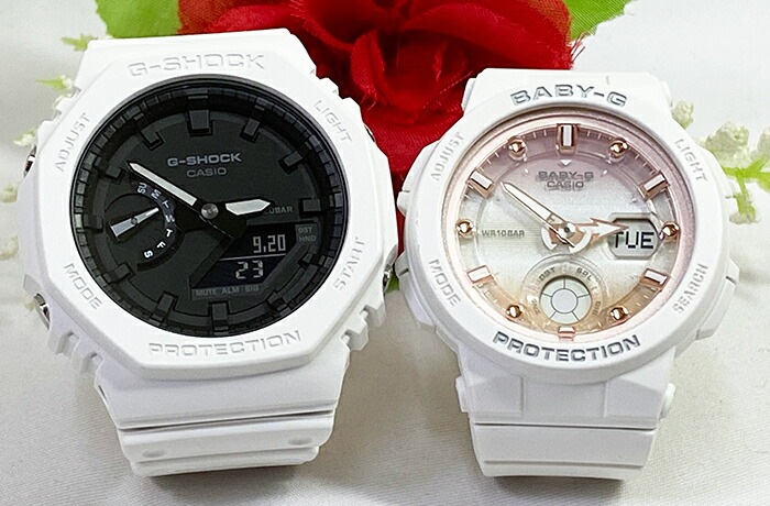 恋人たちのGショックペアウオッチ G-SHOCK BABY-G ペア腕時計 カシオ 2本セット GA-2100-7AJF BGA-250-7A2JF アナデジ 　 誕生日 御祝い還暦