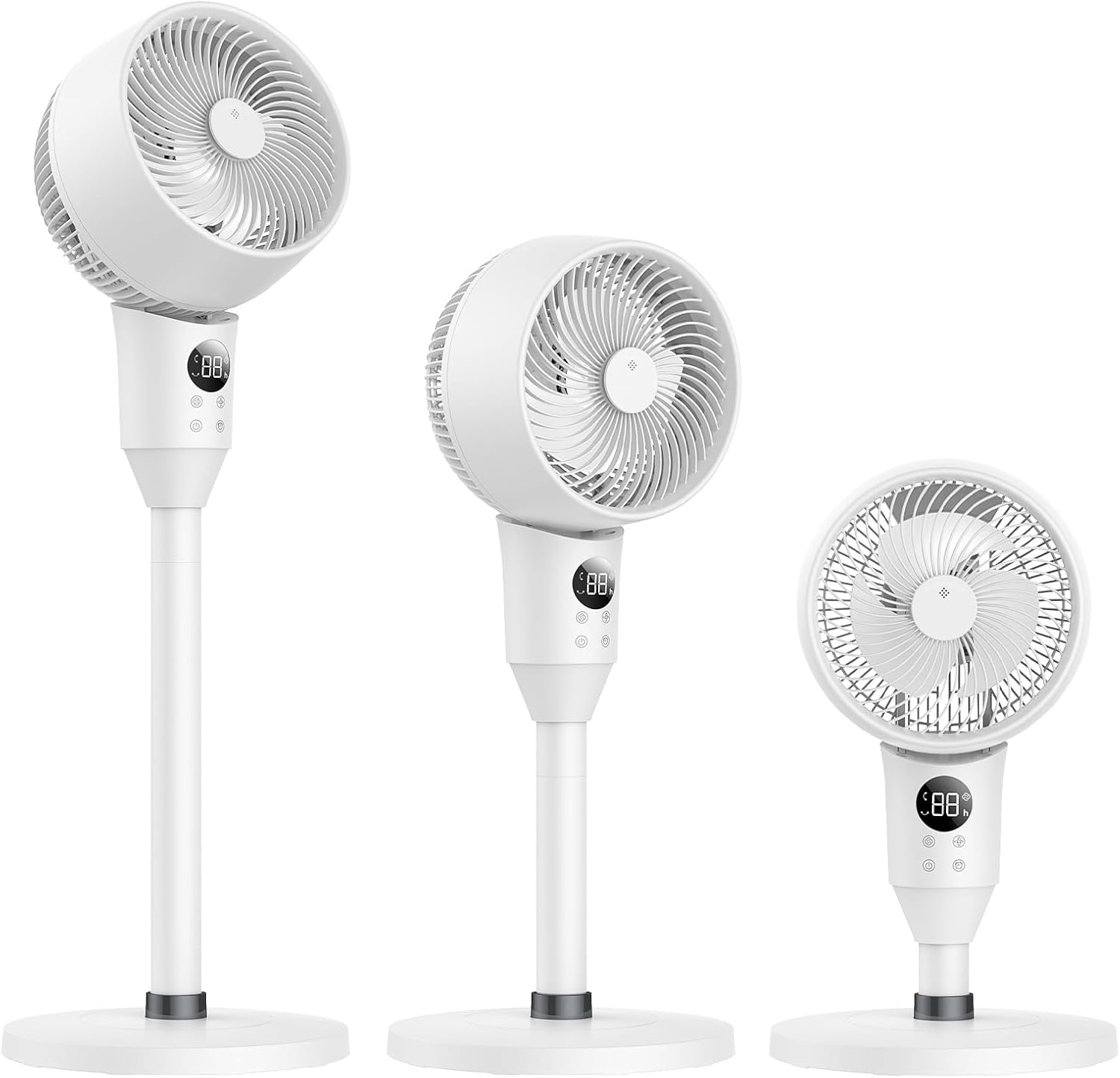 サーキュレーター扇風機 静音 自動首振り 風量6段階調節 リモコン付き 高さ調整可能 タイマー付き 6-30畳対応