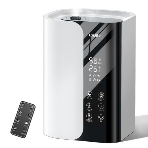 加湿器 大容量 6L 【2024年新登場 5重除菌浄化 & マイナスイオン】 卓上 加湿器 加熱式 ハイブリッド式 超音波式 加湿器 アロマ おしゃれ 上から注水 42時間加湿 100C高温除菌 UV