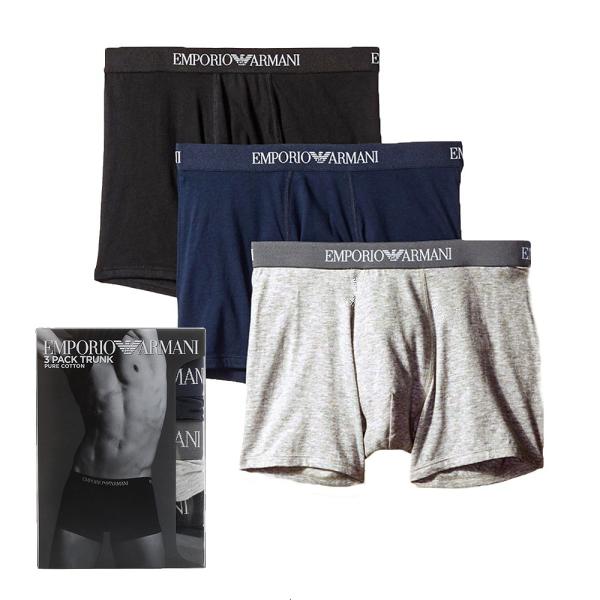エンポリオアルマーニ EMPORIO ARMANI ボクサーパンツ 111610-CC722-94235-M メンズ アンダーウェア 3枚セット ブラック ネイビー グレー