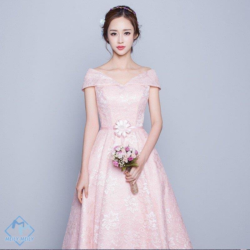 カラードレス 安い 花嫁 ピンク カクテルドレス 結婚式 イロングドレス ブニングドレス 二次会 フ