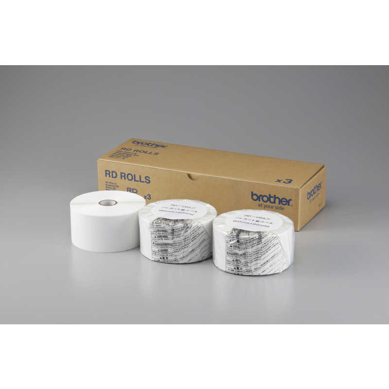 ブラザー　brother　RDロール プレカット紙ラベル 3ロール RD ROLLS [60mm幅]　RDU04J1