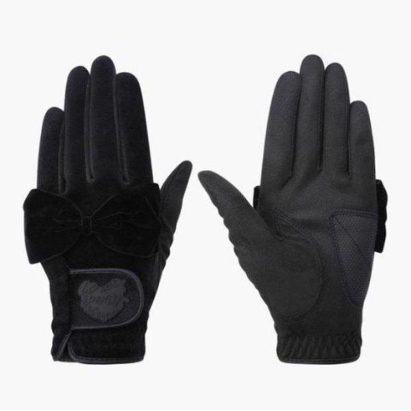 ゴルフ KQF GP422LGLO1-BLCK 女性リボンフリース手袋 / BLCK
