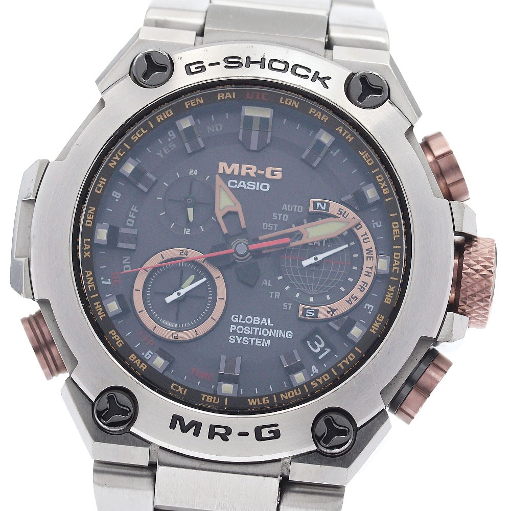 カシオ CASIO MRG-G1000DC-1AJR G-SHOCK MR-G 銀（しろがね)/銅（あかがね） ソーラー電波 メンズ 保証書付き_947248【中古】