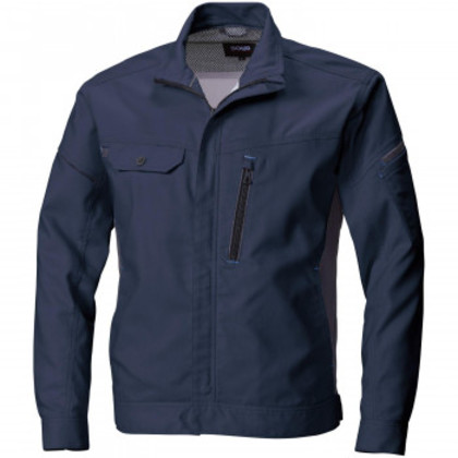 桑和 3012-00 長袖ブルゾン Lサイズ ネイビー(1) SOWA