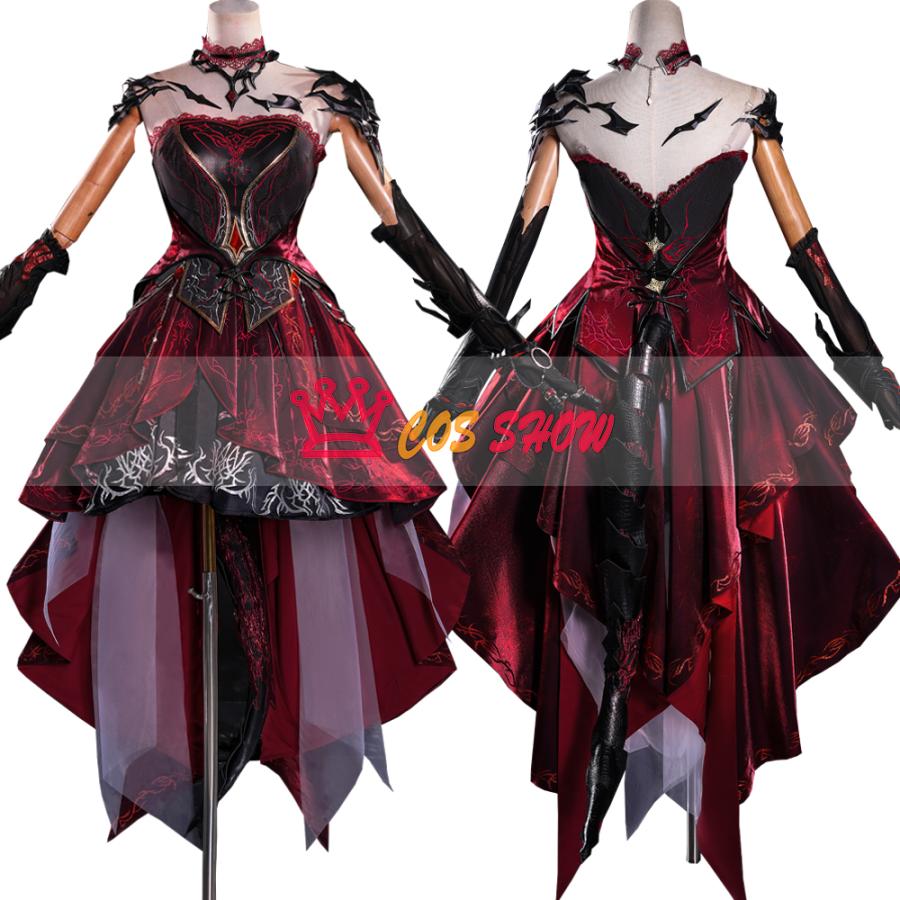 2025新品販売 恋と深空 主人公 ヒロイン プレイヤー 深淵主 深紅熱情 コスプレ衣装 cosplay 肩甲+首飾り+尾付き 仮装 イベント ステージ服 舞台 ハロウィン クリスマス