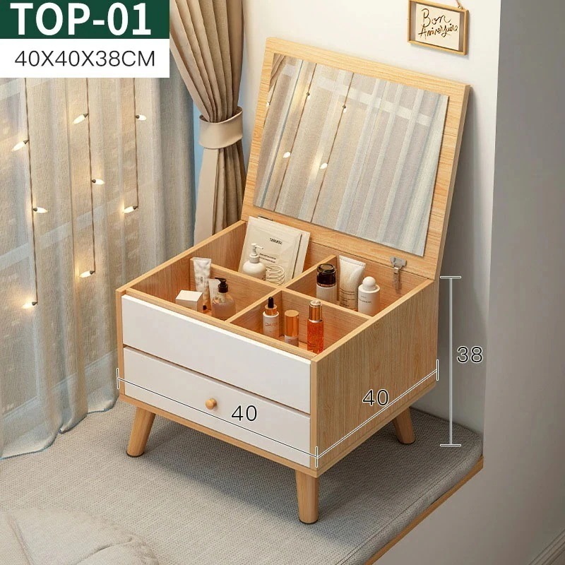 ミラードレッサードレッサーホワイト ドレッサー 化粧 鏡台 コスメ 化粧台 LEDライト鏡 ガラス 一面ドレッサー 収納 テーブル コスメ収納ドレッサー