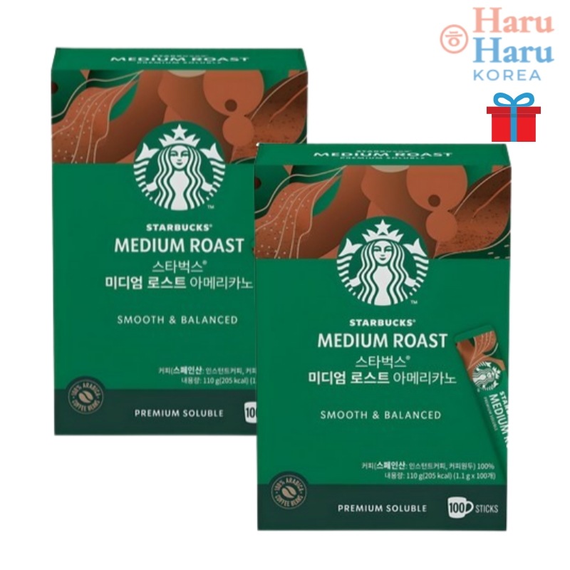 【韓国人気】ミディアムロースト アメリカーノ 1.1g × 100本入り, 2個 / 韓国食品 コーヒー インスタントコーヒー コーヒーミックス 韓国飲み物 コーヒー豆 スティックコーヒー 大容量
