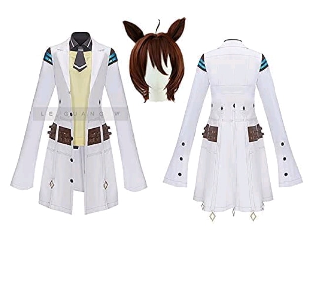 ウマ娘 プリティーダービー アグネスタキオン コスプレ衣装+耳 +ウィッグ