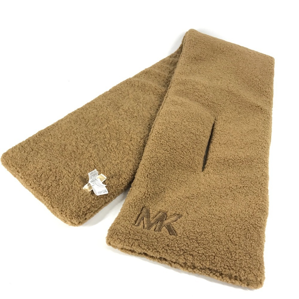 Michael Kors マイケルコース マフラー 538910 MK ロゴ ファー ティペット ポリエステル ブラウン