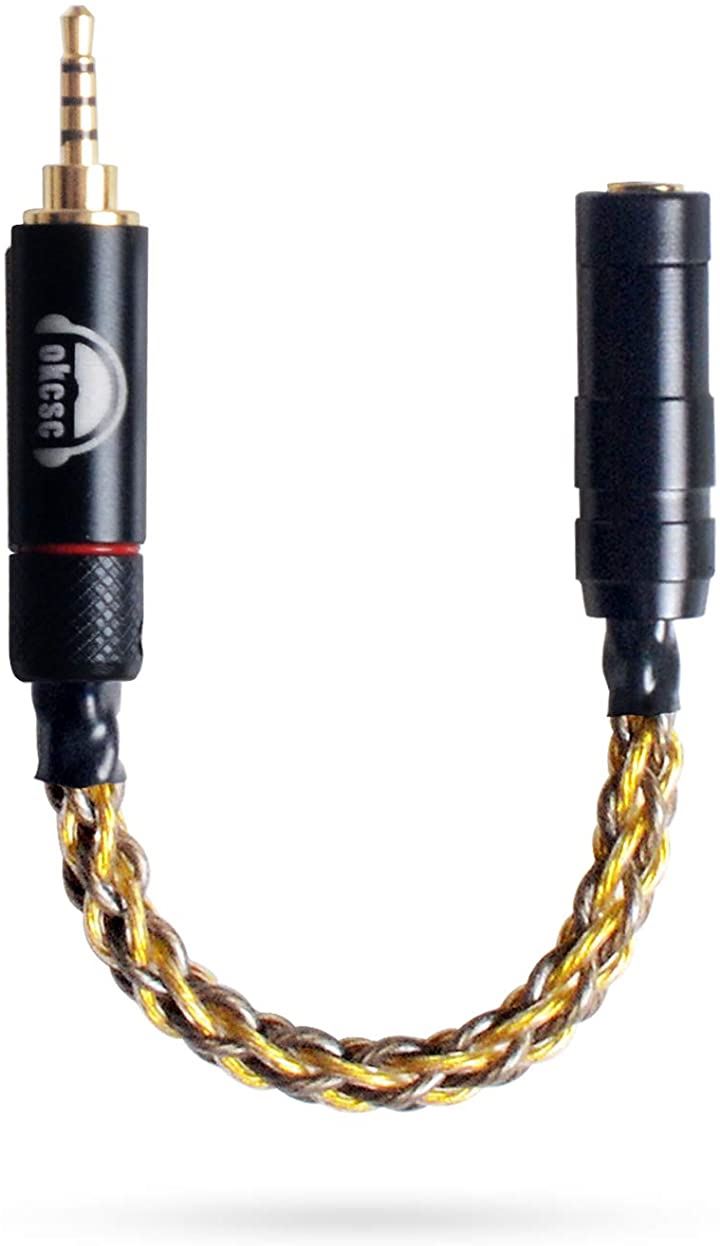 KS120 変換ケーブル 変換アダプター イヤホンジャック 3.5mm 3極 メス 2.5mm 4極 オス8芯 15cm 高音質 単結晶銅( 3.5mm（メス） 2.5mm（オス）)