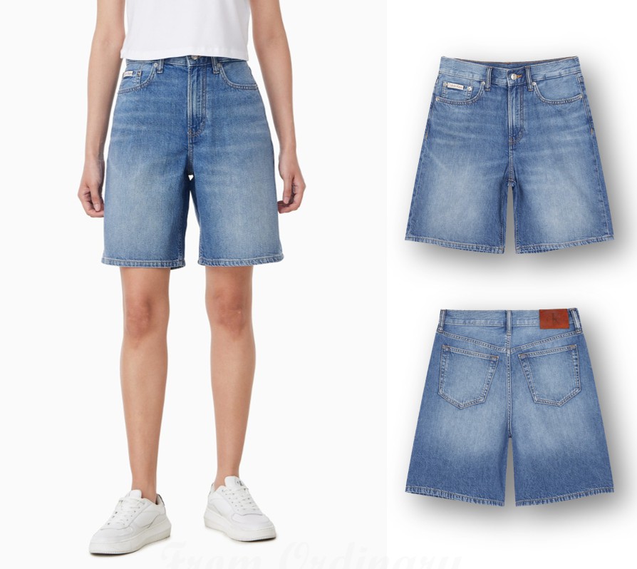 Linen Bermuda Mid-blue Denim Shorts (47C769G-0LA)