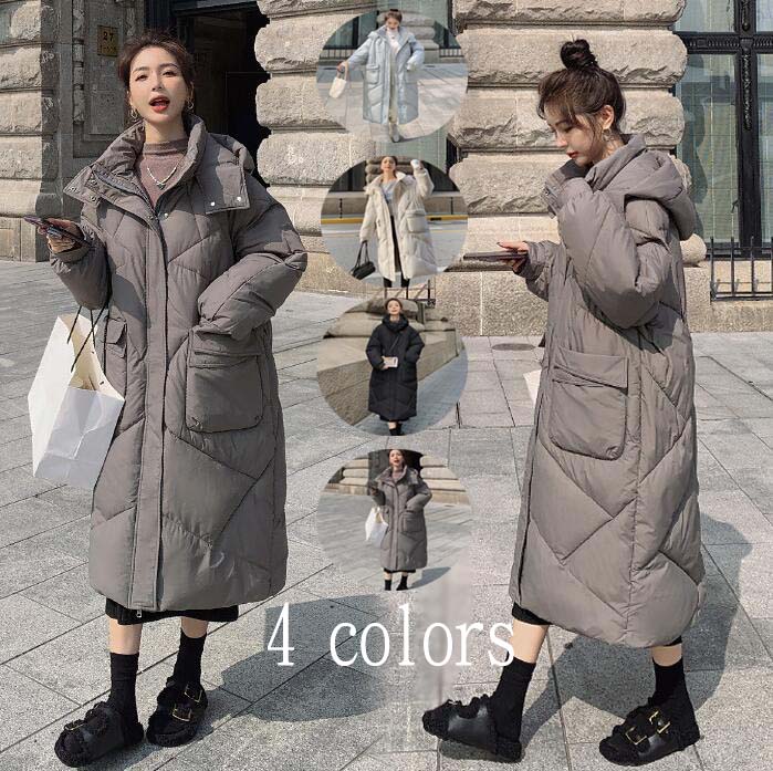 中綿ジャケット 冬アウター 中綿コート ダウンコート コート 女性用 レディース ロング丈 秋冬 ダウンジャケット 厚手 ダウン ブルゾン 体型カバー シンプル 防寒着 大人 あったか 韓国風 フード