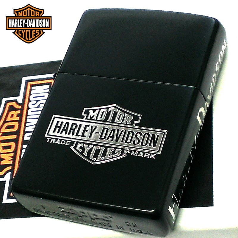 ZIPPO ハーレー ダビッドソン ジッポ ライター サイドロゴ HARLEY-DAVIDSON マット仕上げ イオンブラック おしゃれ 黒 かっこいい シルバー 渋い メンズ プレゼント ギフト