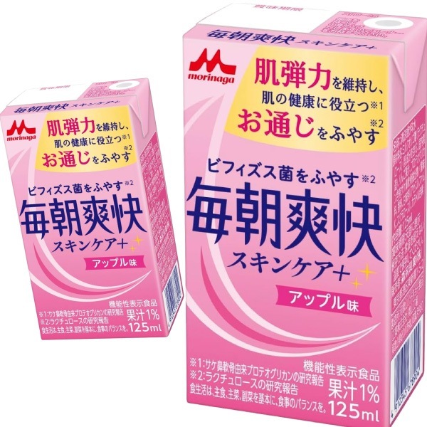 毎朝爽快 スキンケア＋ アップル味 125ml 48本 （24本入2ケース）