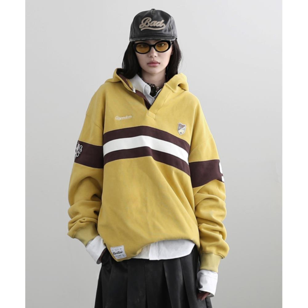 BADBLOOD Bad Blood Sports Rugby Hood Mustard w-hde24-069