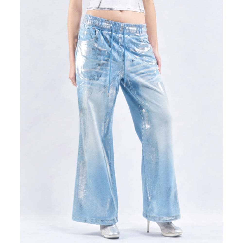2000Archives DENIM METALLIC SWEATPANTS BLUE 2A24HSPT02BL