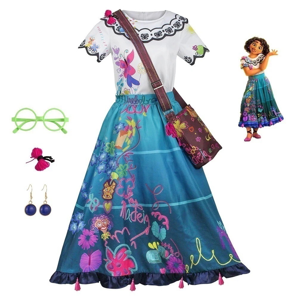 魔法の部屋いっぱいのcos服のミラベルコスの祝日は女性のスカートのコスプレの衣装のキャラクターの演技の服を演じます今日は30パーセント