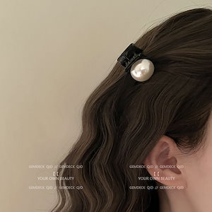 レトロ パール ミニクリップ レディース 気質 前髪 グラブクリップ シャーククリップ ヘアクリップ