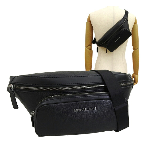 マイケルコース バック メンズ ボディバッグ アウトレット レザー ブラック 37F5LCOY9L-001 MICHAEL KORS