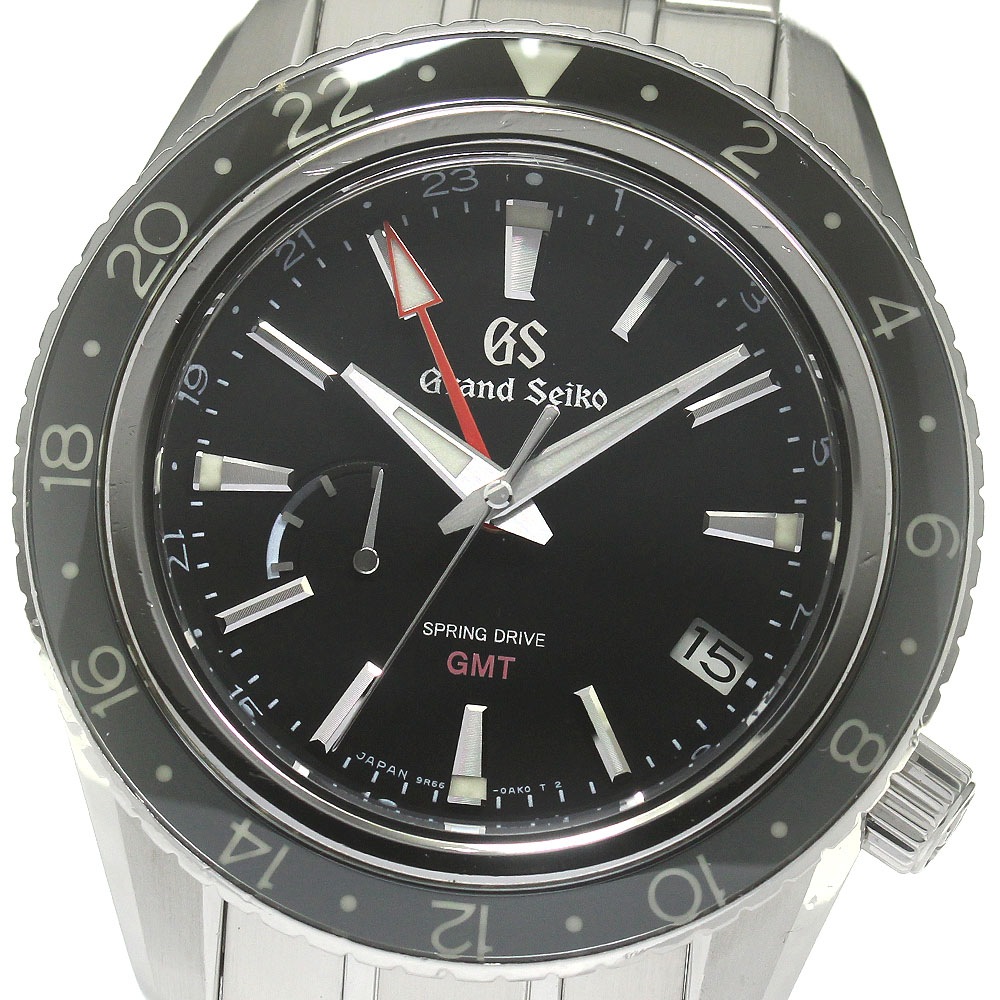 セイコー SEIKO SBGE201/9R66-0AA0 グランドセイコー GMT パワーリザーブ デイト スプリングドライブ メンズ 良品 _848733【中古】