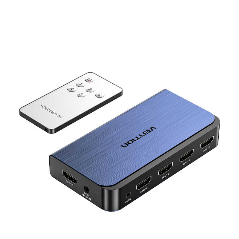 VENTION　5 IN 1 OUT HDMI スイッチャー オーディオセパレーター搭載 ［5入力 /1出力 /4K対応 /手動］　AK-6118