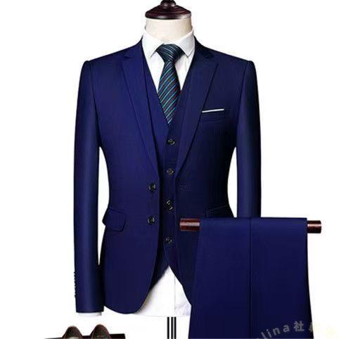 メンズスーツ 無地 3点セット 3ピース フォーマル ビジネス結婚式 パーティー 30代40代50代 紳士服 きれいめセットアップ