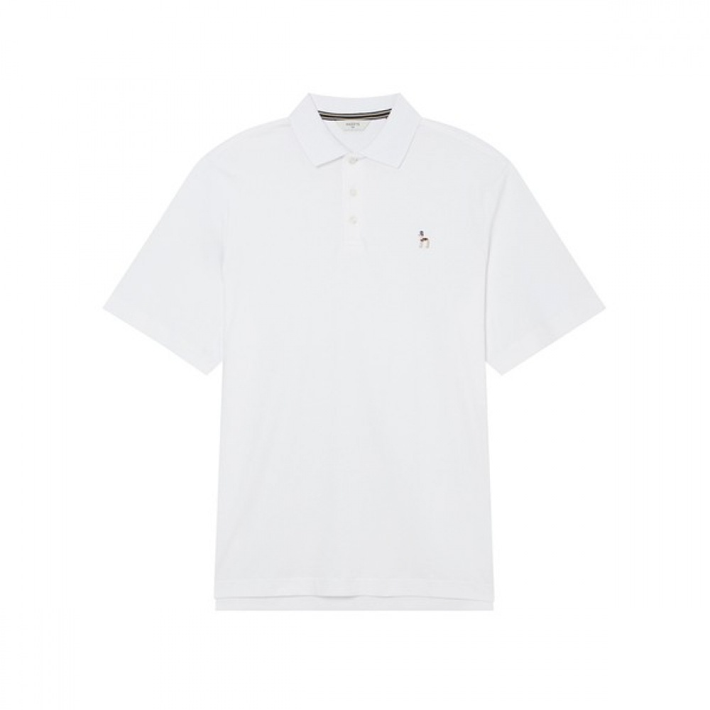 [ヘッジズ] 24SS ホワイトインターロックショートスリーブカラー T シャツ HZTS4B436WT