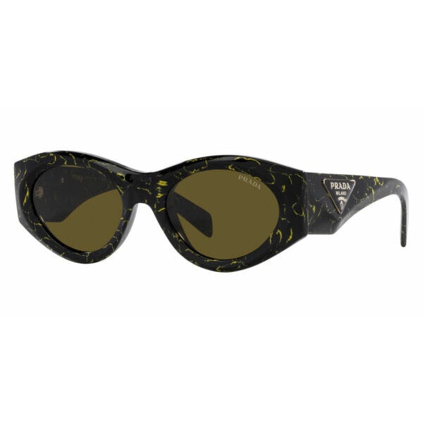 サングラス PRADAWomens PR-20ZS-19D01T Fashion 53mm Black Yellow Marble Sunglasses