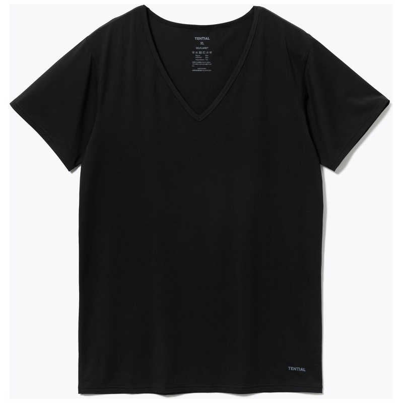 TENTIAL　なめらかタッチインナーウェア半袖(Vネック)メンズブラック(M)-25FW　25FLMI044M00120005N