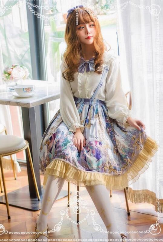 /新発//Lolita系 3点セット　ワンピース＋シャツ＋エプロン/洋服 jsk　OP　日常　写真　舞台/ロリータ トップス 萌え ゴスロリ ロリータファッション　変装 吊りスカート ワンピース　花嫁