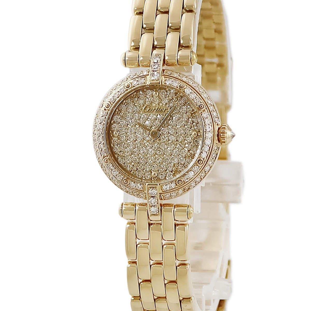 パンテール ヴァンドーム SM 88472847 クオーツ レディース メーカーOH済 K18YG無垢 純正ダイヤ ラウンド 3年保証