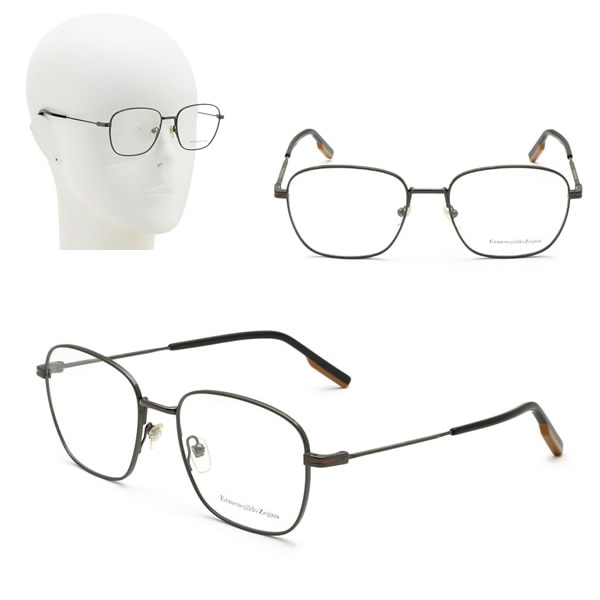 フレームのみ EZ5168/V 008 53 Ermenegildo Zegna メガネ 眼鏡 ガンメタル ブラック キャメル