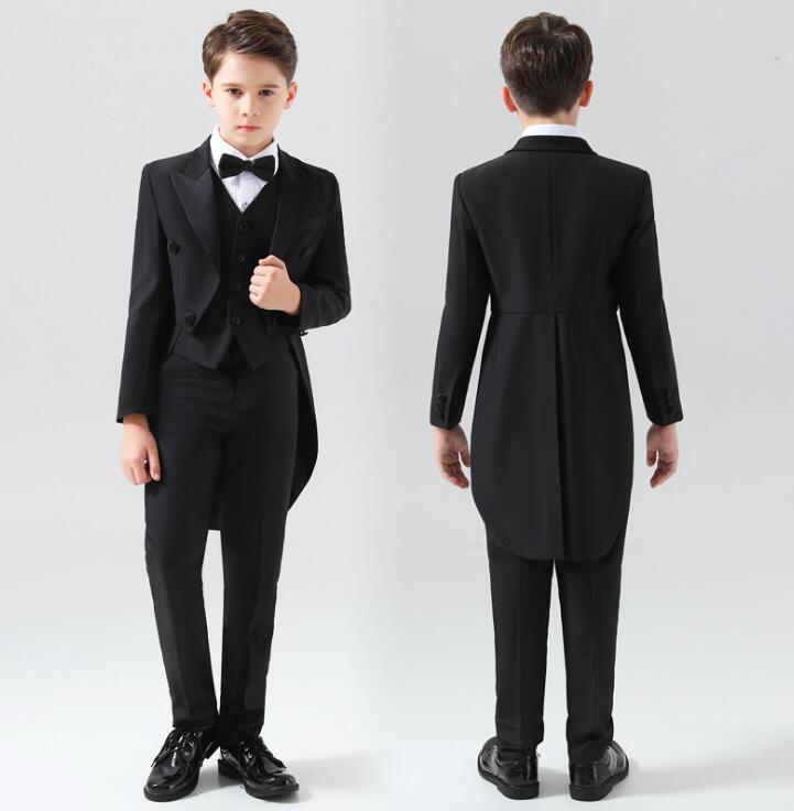 【本日限定】子供燕尾服 男の子 タキシード 無地 男の子スーツセット 結婚式紳士服 入学式 卒業式 ピアノ 発表会 演奏会 王子様 舞台演出服 学園祭 文化祭 オペラ ステージ衣装 団服 100-16