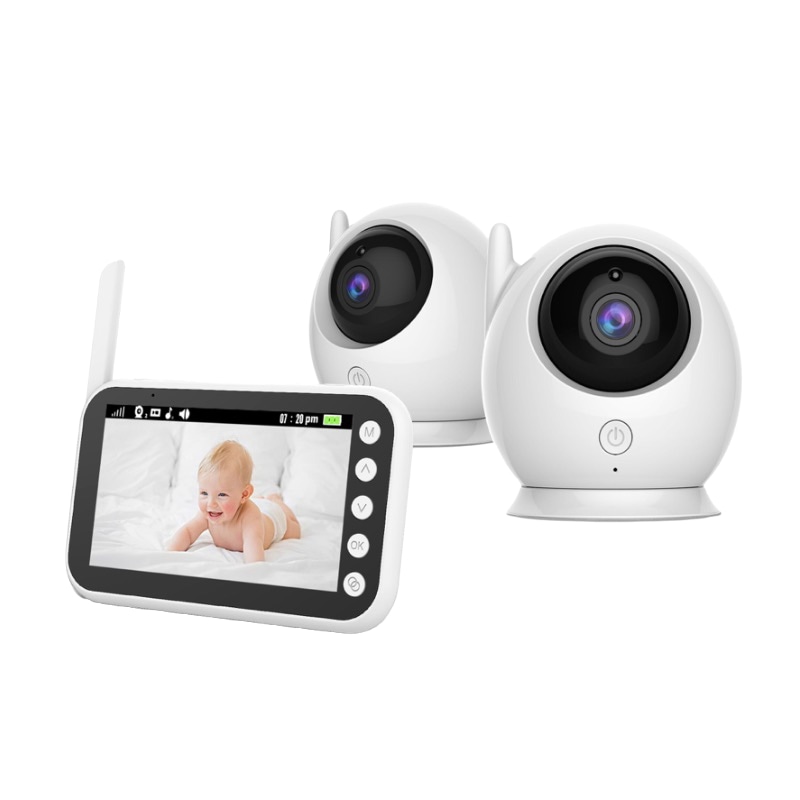 ベビーモニターカメラ双方向トーク4.3インチカラフルディスプレイ2.4Gワイヤレス伝送赤外線暗視