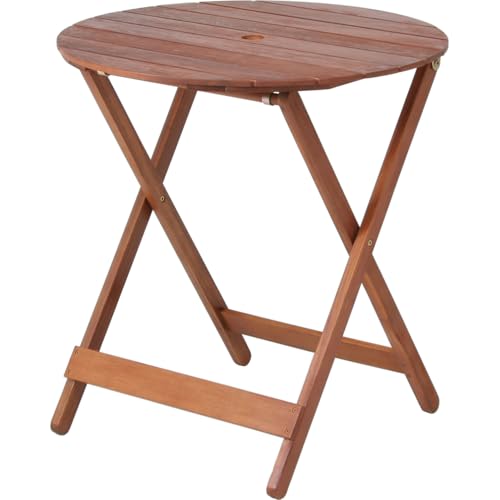 不二貿易 ガーデン テーブル ラウンド 幅68.5*奥行68.5*高さ72cm ブラウン 天然木 折