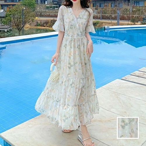 リゾートワンピース リゾートワンピ ロング マキシ丈 沖縄 ハワイ グアム 韓国 ファッション レディース 春 夏 秋 パーティー お呼ばれ コーデ セクシー 20代 30代 40代 50