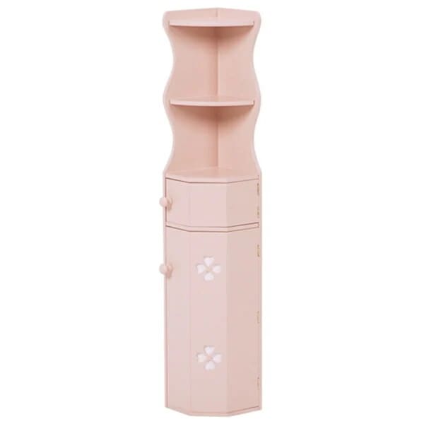 トイレラック（ピンク）　MTR-7005PIトイレのコーナーを活かして省スペースなのにしっか収納