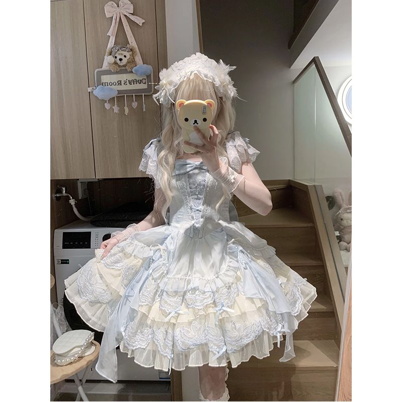 古い古代バレエスタイルロリータスカートペストリー刺繍ドレスロリータかわいいプリンセスドレスドレスワンピースドレスドレス