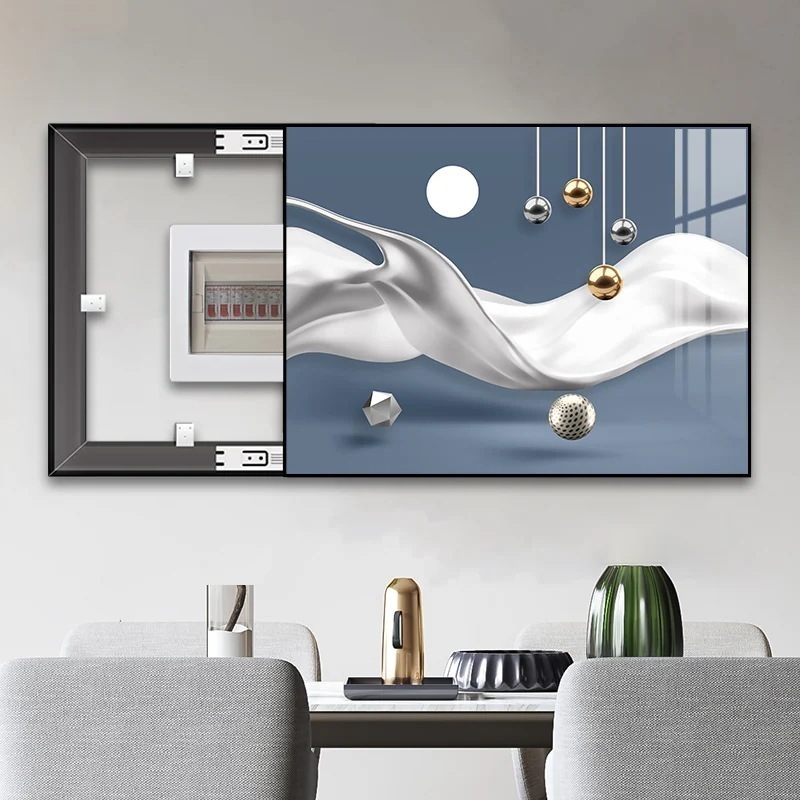 大好評45/50/55/60/70cm モダンでシンプルな電気メーターボックス装飾絵画はスイッチボックス配電ボックスメーターボックスをブロックしますパンチングなしのリビングの壁画
