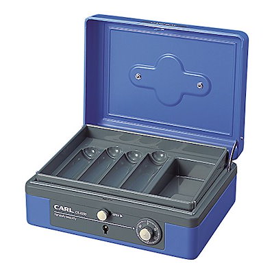 他サイト： 手提げ金庫コンパクトタイプ 青 カール事務器 CB-8200-Bの商品画像