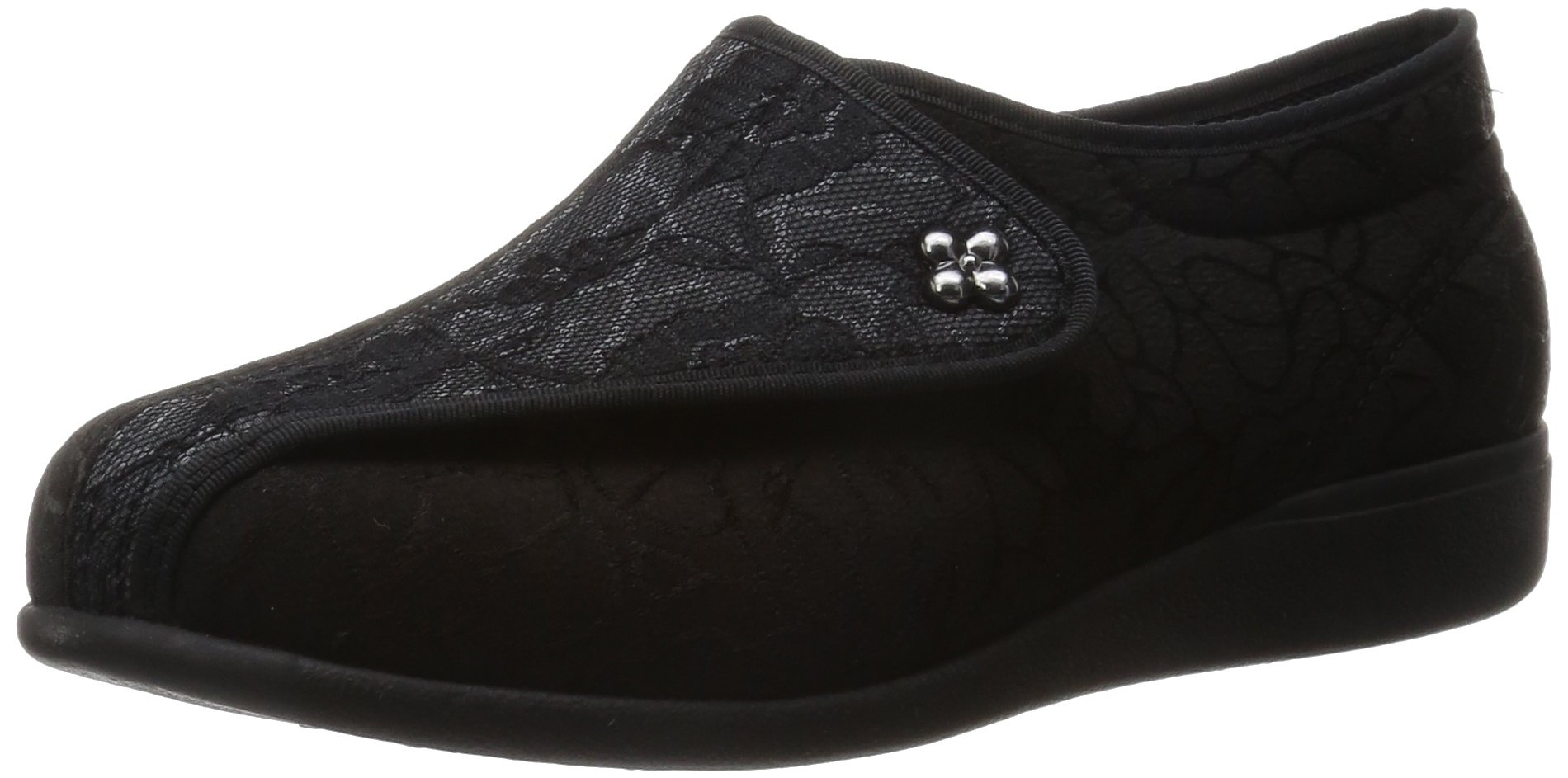 快歩主義 介護シューズ 軽量 転倒予防 リハビリ 幅広3E KHS L011 レディース ブラック/ブラック 22.0 cm 3E