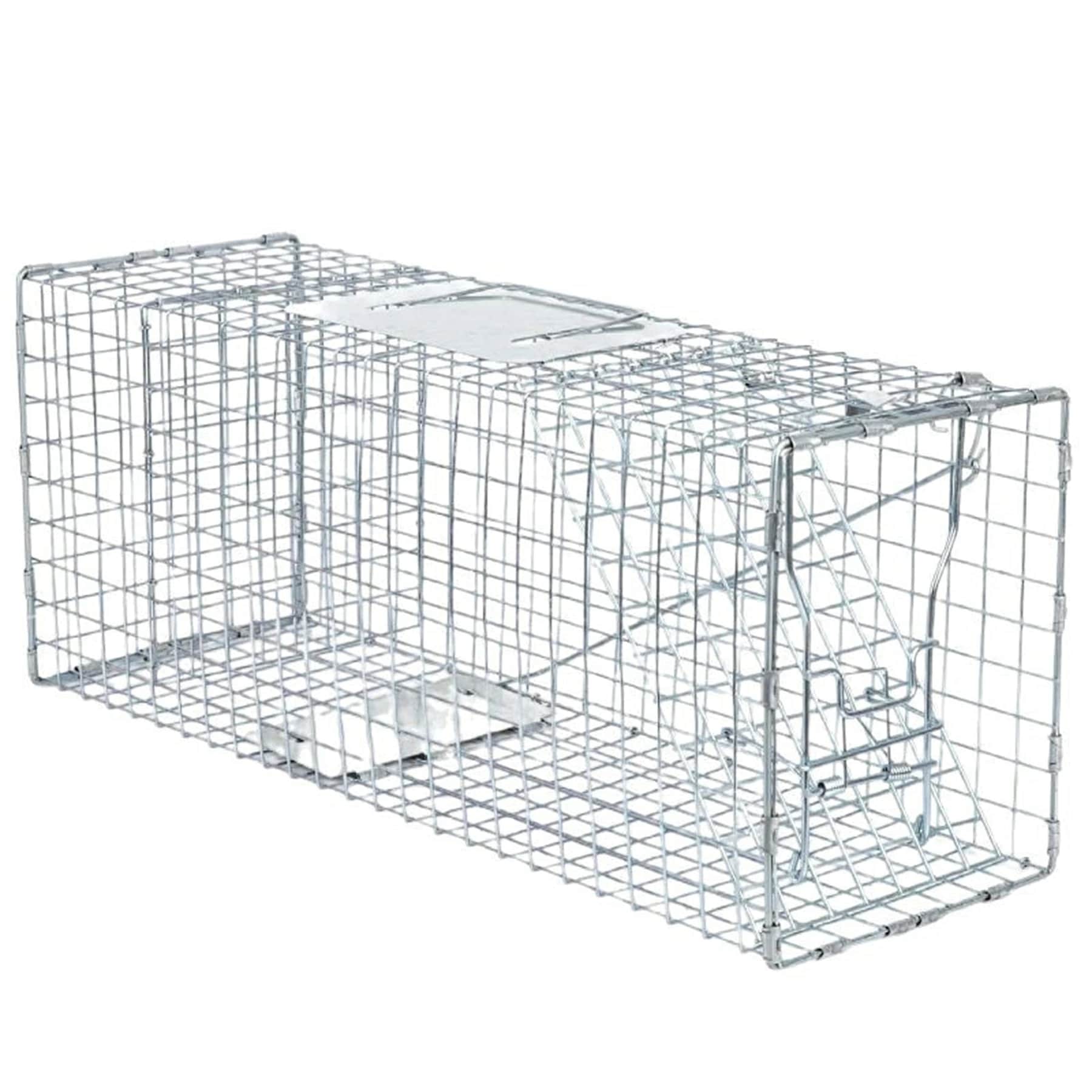 動物 捕獲器 60cm×20cm×20cm 踏板式 バネ式 簡単組立 トラップ カゴ キャッチャー 保護 駆除 畑 庭 家庭菜園 迷子 猫 犬 小動物 野良 野生 害獣