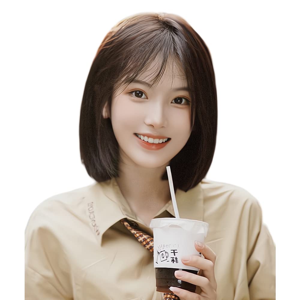 J&S ショートボブ レディース 人毛100% 手植え 人工つむじ 前髪 フルウィッグ かつら 普段用 空気感 小顔 人気 丸めシルエット 愛され女子 最旬 ヘアボブスタイル