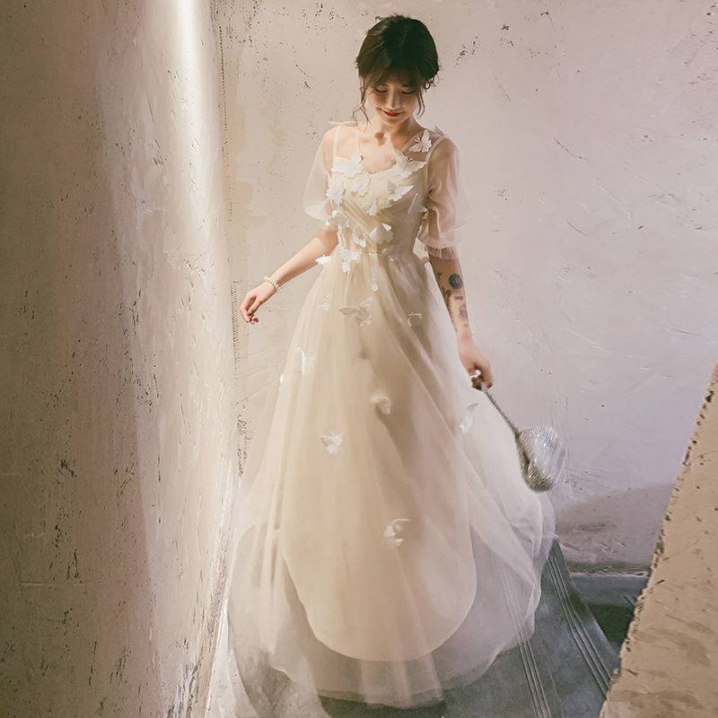 【2枚購入で 3oo円OFF】女性のための妖精のドレス2025秋のバンケットエレガントな気質ホストアート試験長いドレス