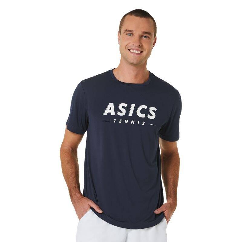 アシックス ASICS メンズ コート テニス グラフィック Tシャツ (2041A259400) メンズ 半袖 ラウンドネック Tシャツ 2041A259400 401916
