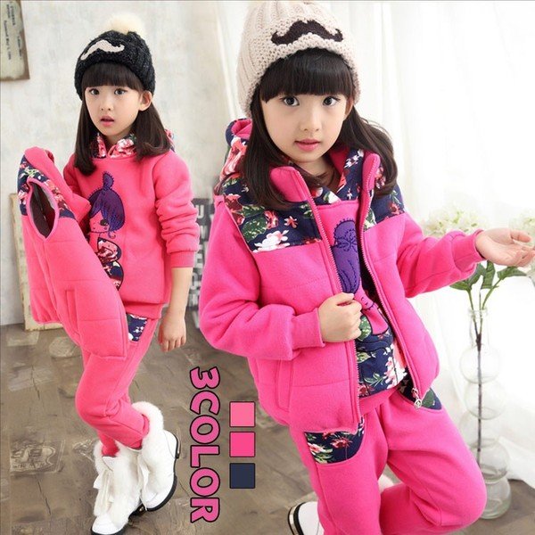 三点揃い　3点セット　ダウンベスト パーカ　ズボン　キッズ 子供服 厚地 中 　ダウンコート